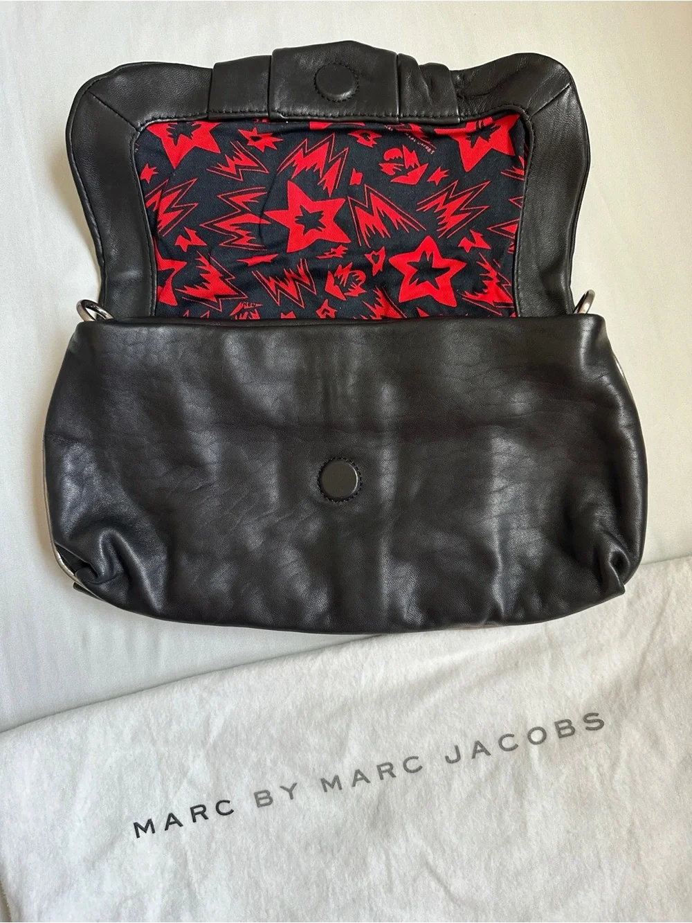 Marc by Marc Jacobs Black Leather Shoulder Bag - Remove Strap Converts to Clutch